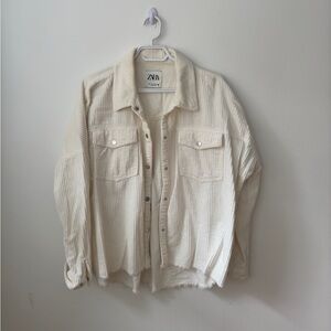 Zara White Shacket size Large